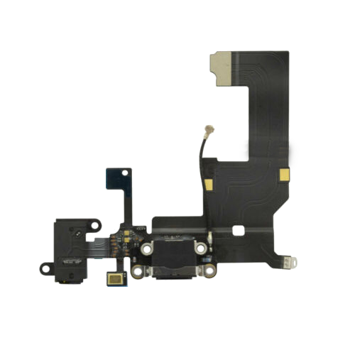 iPhone 5 Charging Port Flex Cable With Headphone Jack (Black)