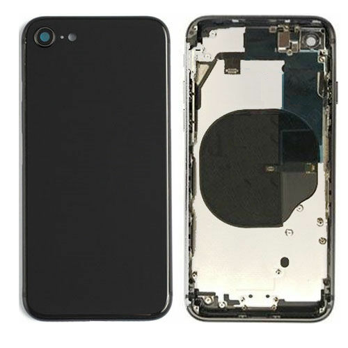 iPhone 8 / SE 2020 Housing Frame with Small Components Pre-Installed (BLACK)
