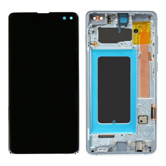 Galaxy S10 Plus OLED Assembly w/Frame (Prism Blue) (Premium)