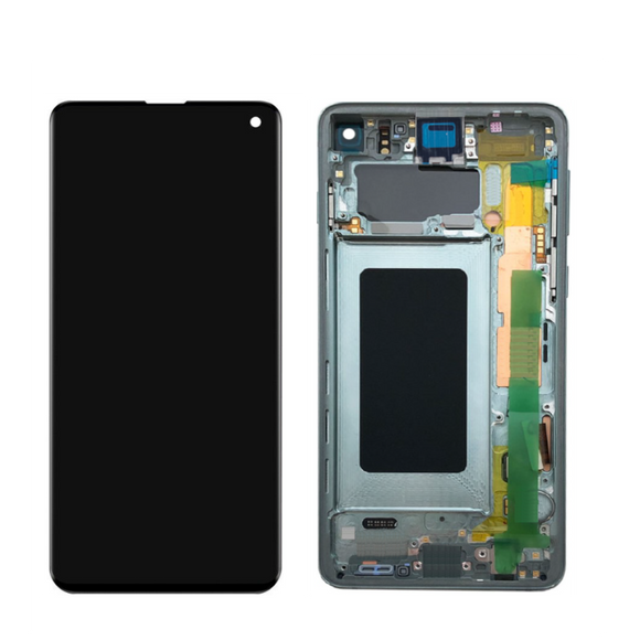 Galaxy S10 OLED Assembly w/Frame (Prism Green) (Premium)