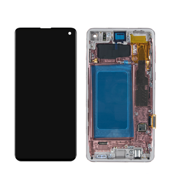 Galaxy S10 OLED Assembly w/Frame (Flamingo Pink) (Premium)