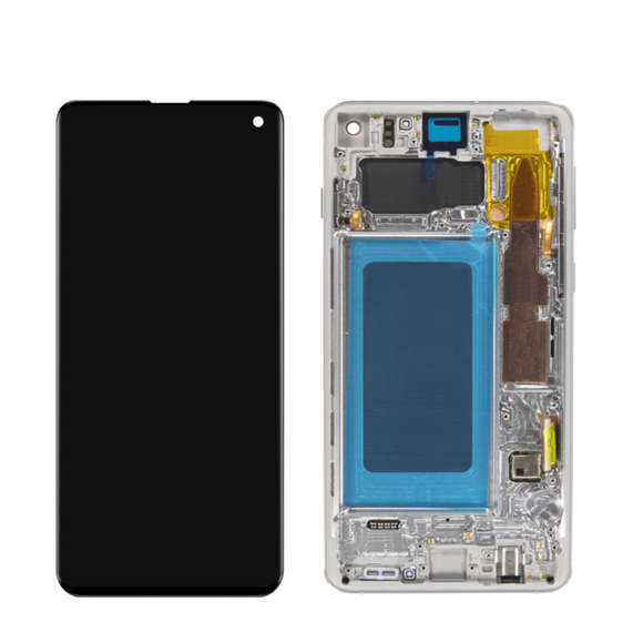 Galaxy S10 OLED Assembly w/Frame (Prism White) (Premium)