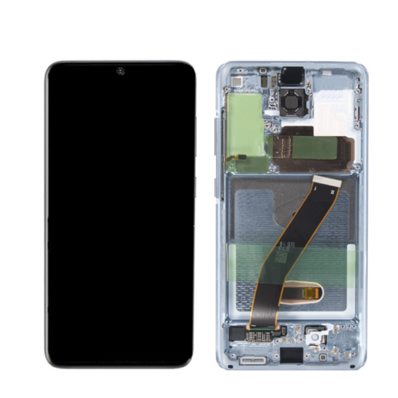 Galaxy S20 5G OLED Assembly w/Frame (Cloud Blue) (Premium) (NOT COMPATIBLE with Verizon Model)