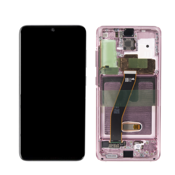 Galaxy S20 5G OLED Assembly w/Frame (Cloud Pink) (Premium) (NOT COMPATIBLE with Verizon Model)