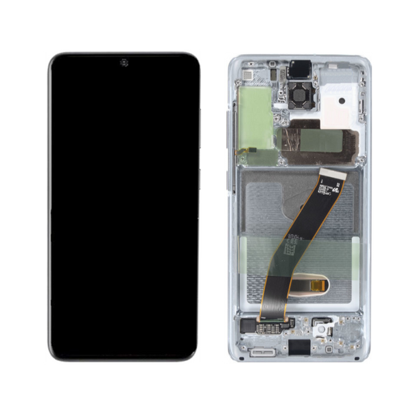 Galaxy S20 5G OLED Assembly w/Frame (Cloud White) (Premium) (NOT COMPATIBLE with Verizon Model)
