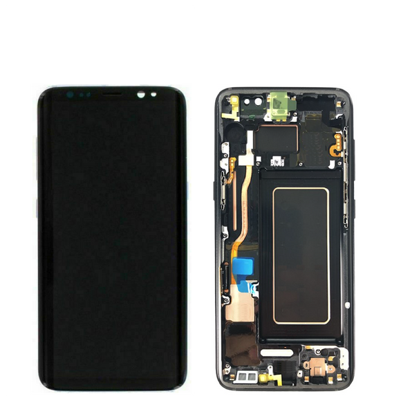 Galaxy S8 OLED Assembly w/Frame (Black) (Premium)